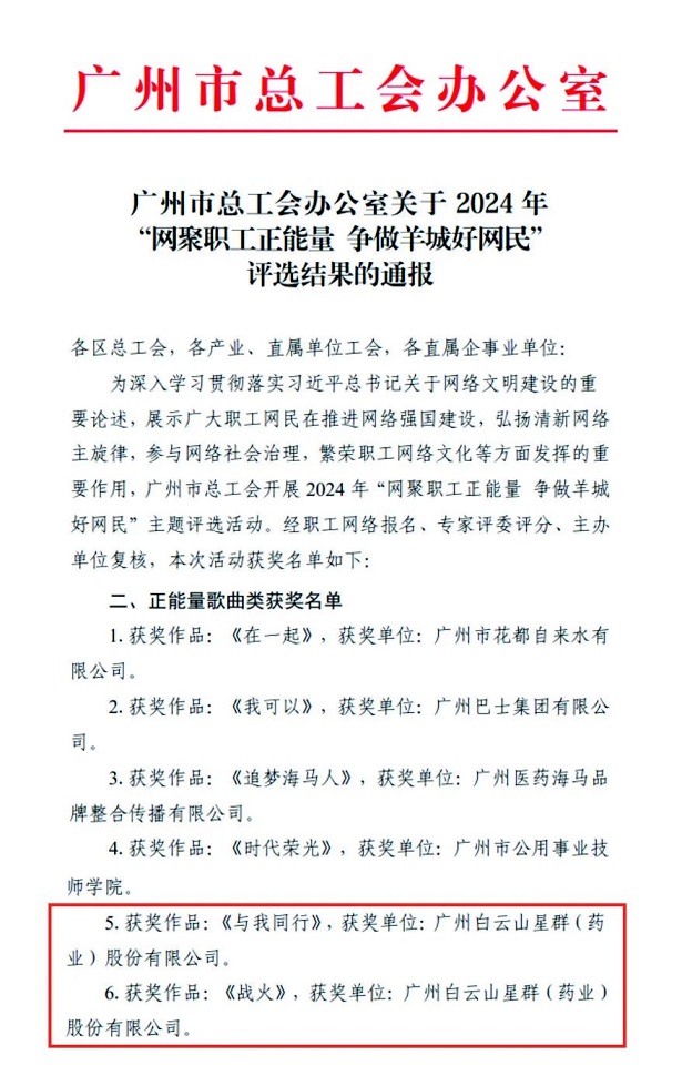 喜訊 | 星群員工兩首原創(chuàng)歌曲被廣州市總工會(huì)評(píng)選為“正能量歌曲”